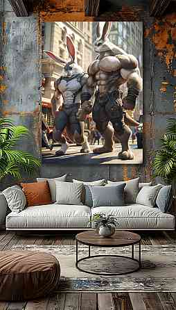 Картина Холсті в спортзал  Кролик KLM_8 50x70 см Київ