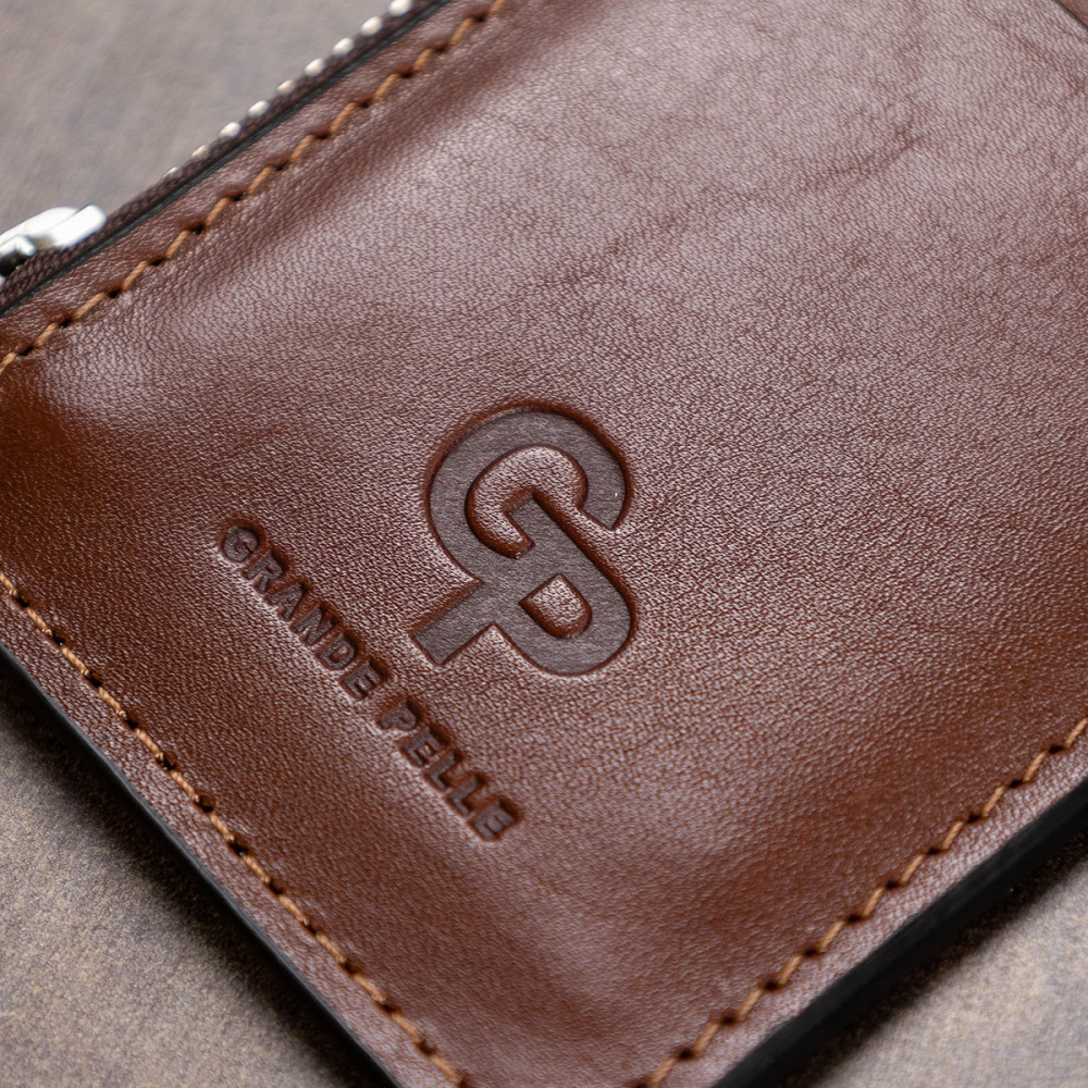 Кожаный мужской картхолдер GRANDE PELLE 11400 Коричневый Киев - изображение 9