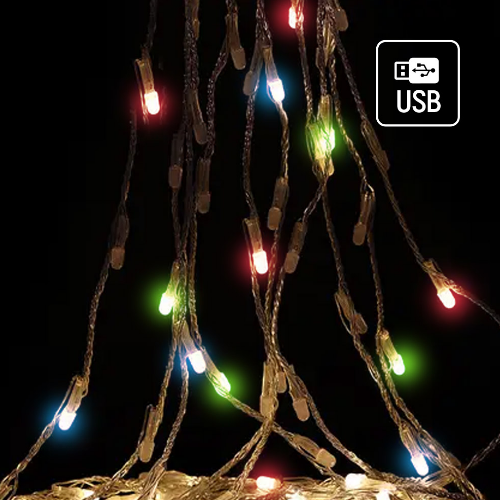 Світлодіодна гірлянда каскад 126 Led 9*1,5м 8 режимів різнокольорова USB CW-G-126L91CUMC ColorWay Житомир