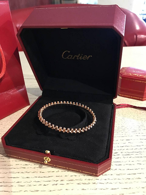 Брендовий браслет зубчики Cartier у рожевому золоті/Малюнок браслет із зубчиками Одеса - фото 2