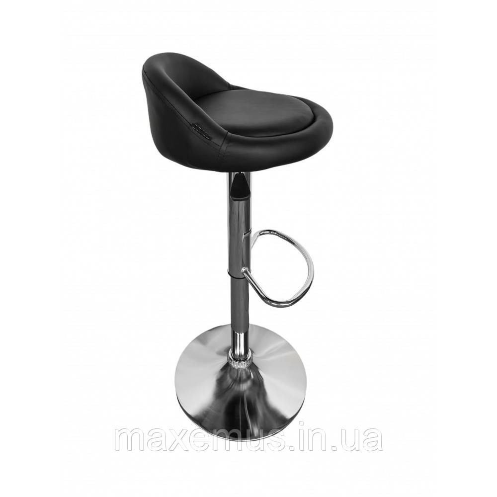 Барный стул для барной стойки с спинкой круглый на кухню кресло барное высокое экокожа B-075 черный Львов - изображение 9