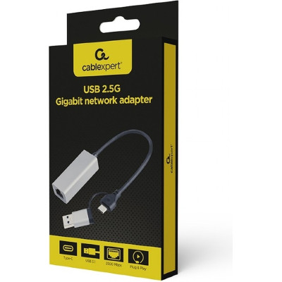 Адаптер USB-A /C to Lan 2.5 Gbit/s Cablexpert (A-USB3AC-LAN2G-01) Винница - изображение 2