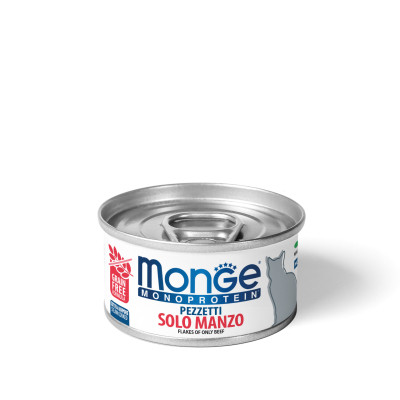 Консервы для кошек Monge Cat Monoprotein мясные хлопья из говядины 80 г (8009470013819) Винница - изображение 1