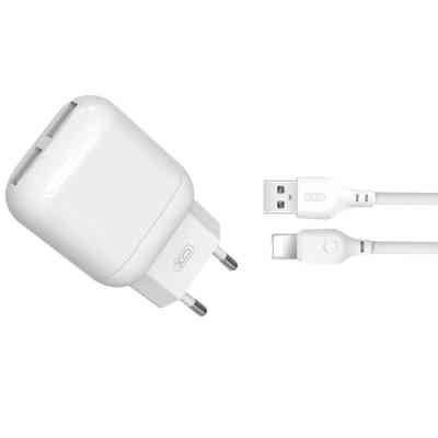Зарядное устройство XO 2xUSB 2.4A + cable USB to Lightning white (L78-L-WH) Винница