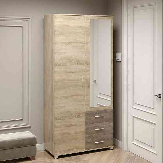 Шафа пряма з дзеркалом та ящиками Еверест Бриз ШП-4 сонома + трюфель (DTM-2480) Львів