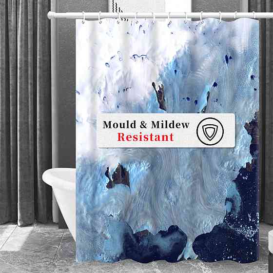 Шторка для ванни з поліестеру водонепроникна Bathlux 180x180 см з кільцями, фіранка для ванної кімнати Кам'янець-Подільський