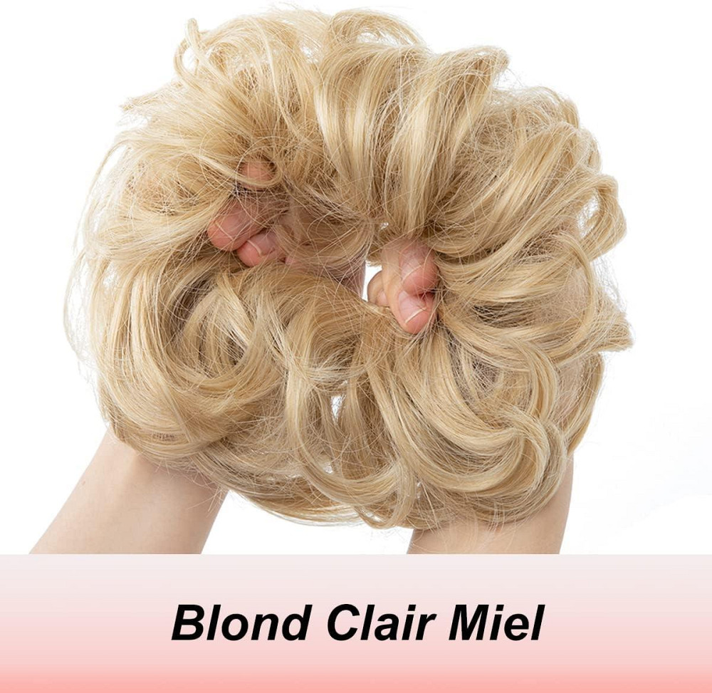 Гумка пучок JJstar Hair Bun Light Blonde Honey великий накладний шиньйон хвилястий штучні волосся для об'єму Київ - фото 5
