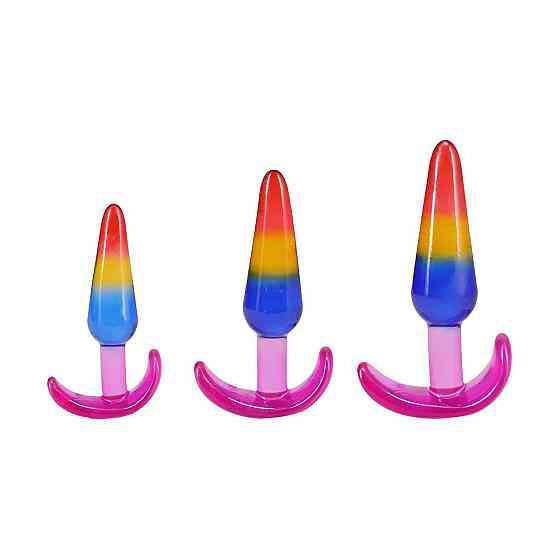 Набір анальних пробок Doc Johnson Crystal Jellies - Anal Trainer Set - Rainbow Sex Aura Київ