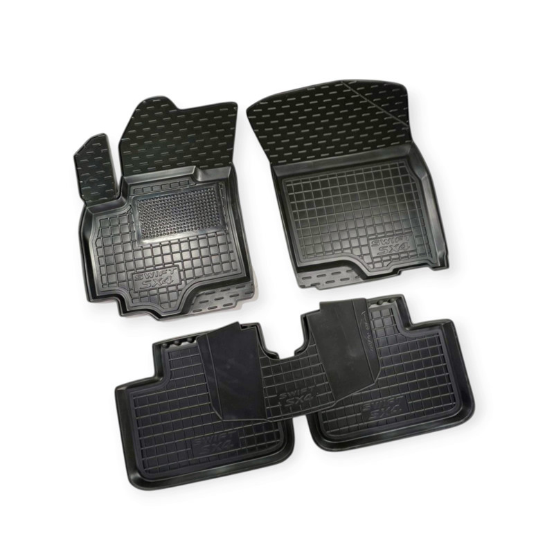 Килимки салону Suzuki SX4 (2006-2016), Swift (2005-2010) борт 2,5 см, з перемичкою Мукачево - фото 1
