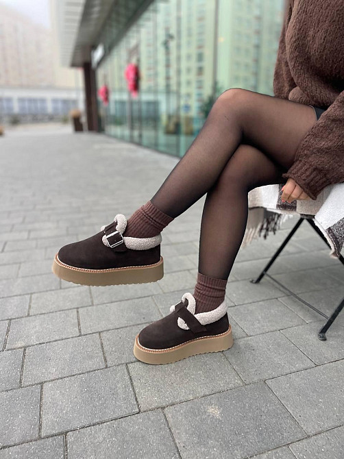 Marlex Угги жіночі MarLex коричневі натуральна замша з хутром зимові размеры 37р. 38р. (10876-1 Коломия - фото 4