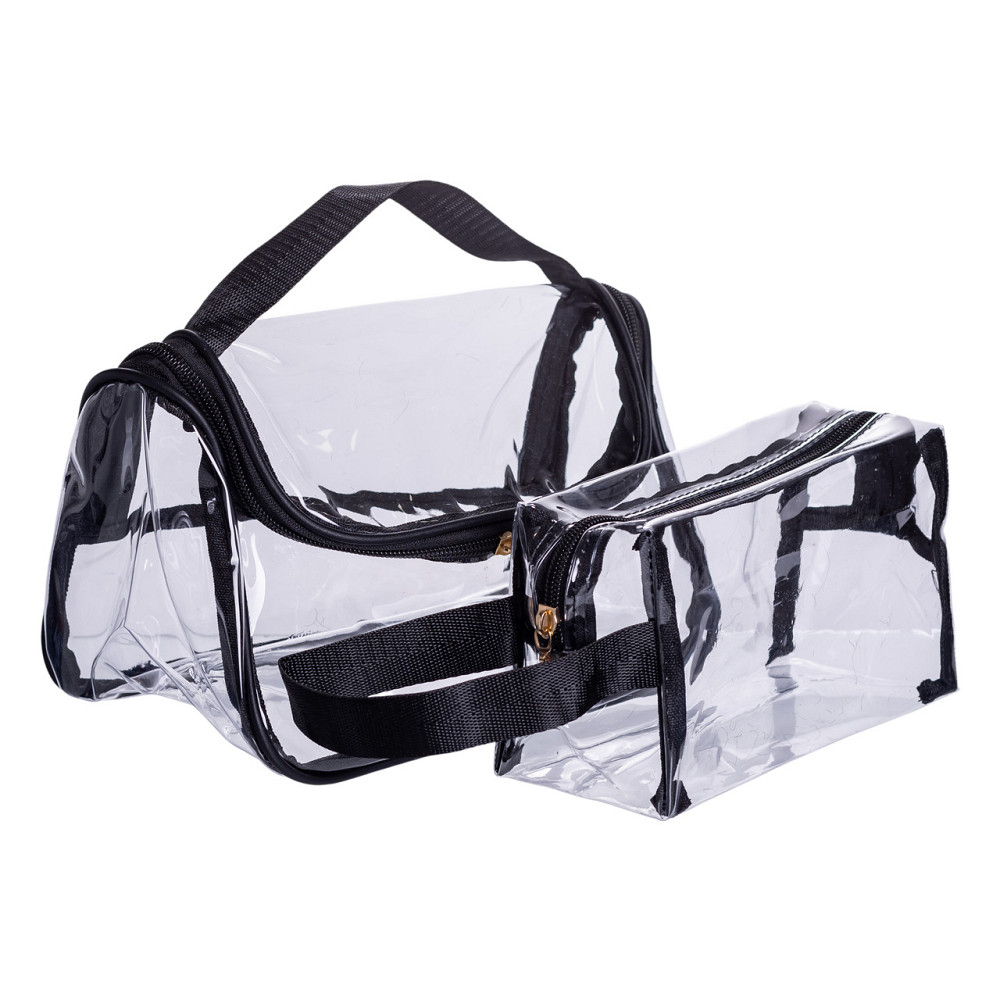 Набір прозорих жіночих косметичок для дому 2 (шт) Чорний HP-16-6K Коломыя - изображение 5