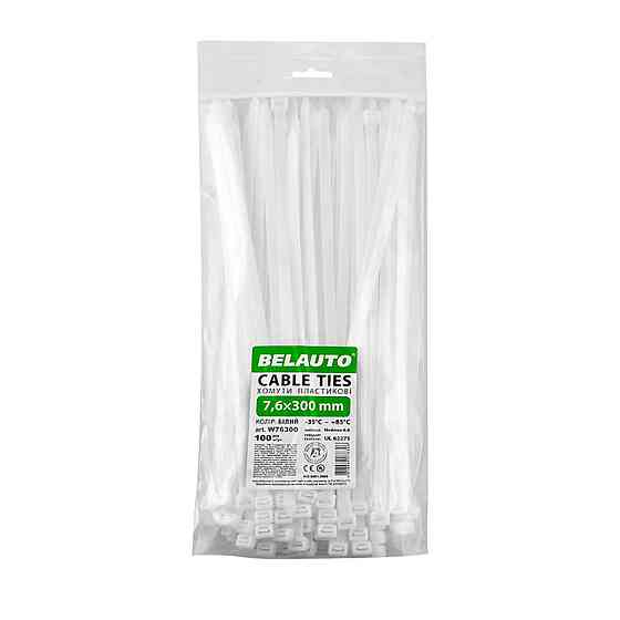 Хомути Белавто пластикові білі 7.6x300мм, 100шт Киев