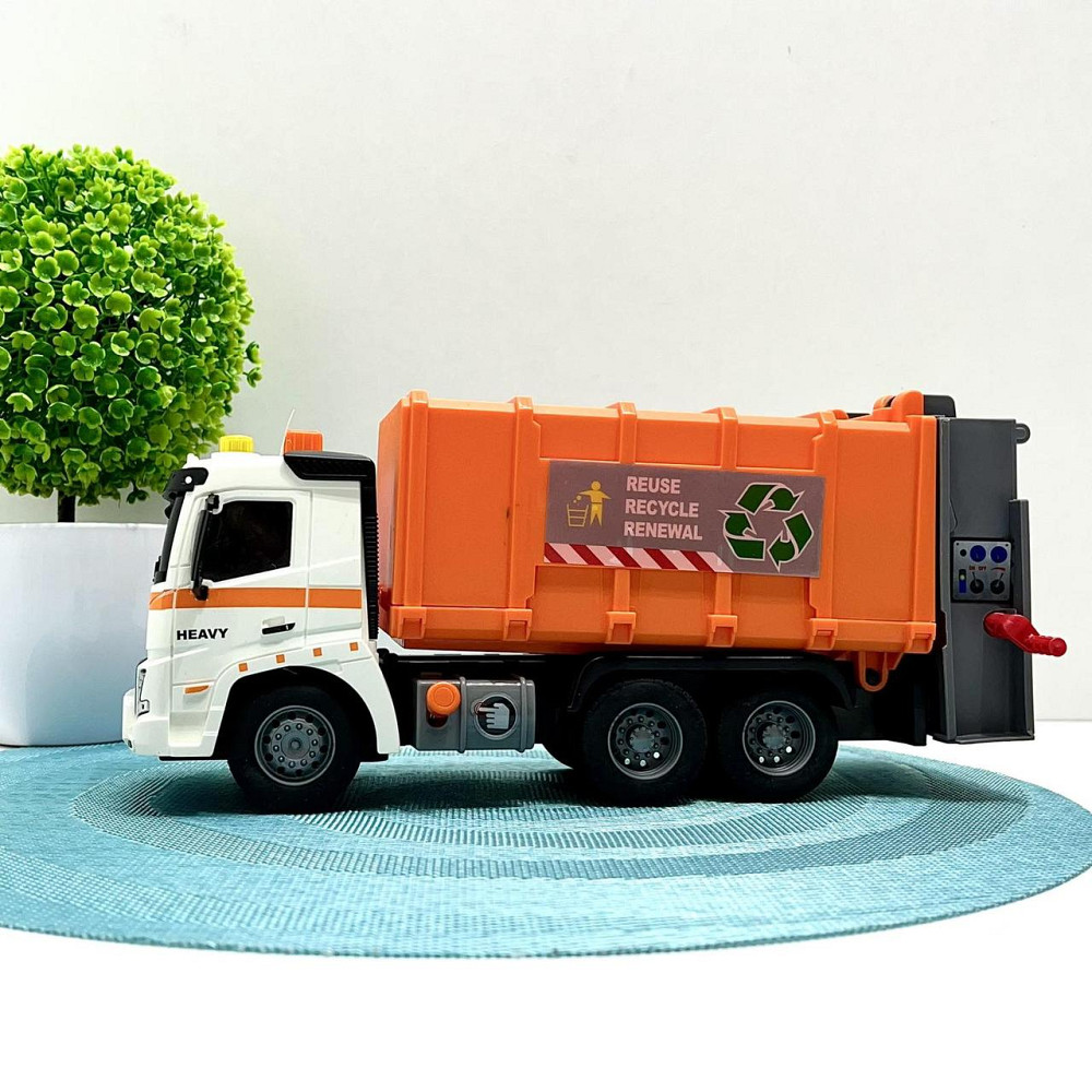 Сміттєвоз машинка інерційна звук підсвічування 1:16 Помаранчева (A1110-3-13) Чернігів - фото 9