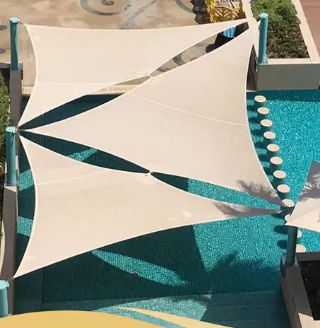 Тент навес затеняющий треугольный 3х3х4м Сетка (Молочный) Винница - изображение 3