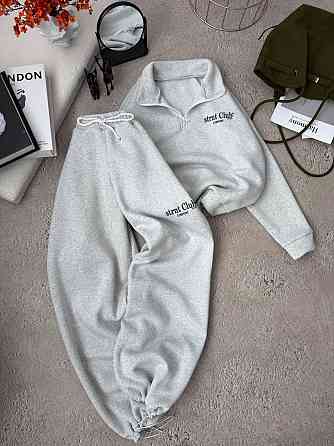 Женский трендовый костюм костюм двойка тринитка на флис Молочный Одесса