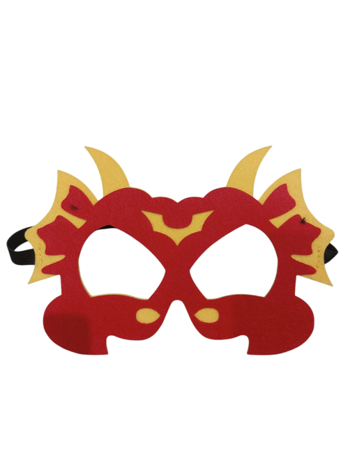 Дитяча маска Динозавр із фетру для хлопчика one size червоно-жовтий Київ - фото 1