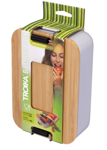 Ланч-бокс Troika с защелкой и бамбуковой крышкой (алюминий) Винница - изображение 2