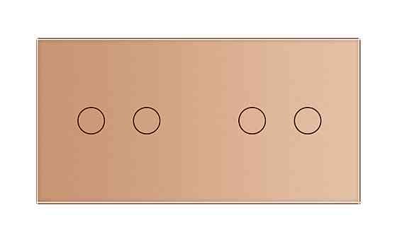 LIVOLO Розумний сенсорний прохідний/перехресний вимикач 4 сенсора (2-2) Livolo золотий скло (VL Коломия