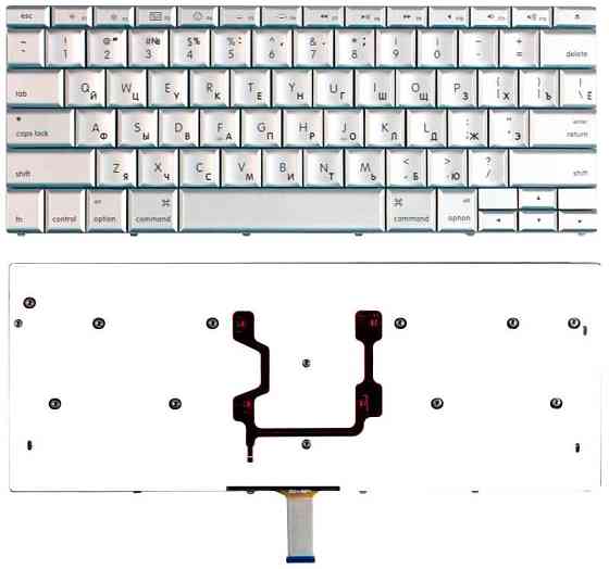 Клавиатура для ноутбука Apple MacBook 15.4" (A1260) Silver, (No Frame), RU (горизонтальный энтер) Вінниця