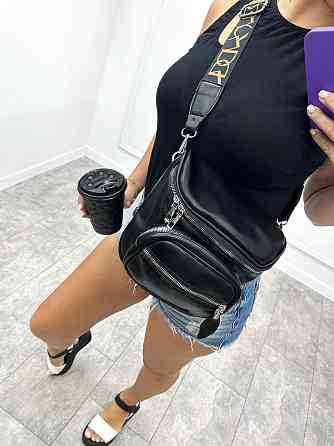 Женская сумка с накладным карманом 