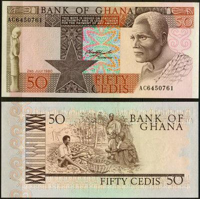 Гана/Ghana 50 Cedi 1980 Pick 22b UNC Полтава - изображение 1