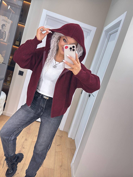 Кардиган вязаный с капюшоном на молнии толстовка Киев - изображение 5