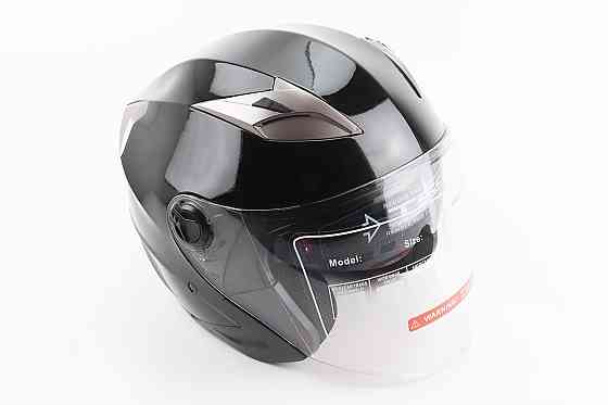 Шолом відкритий+відкидні окуляри BLD-708 S (55-56см), ЧОРНИЙ глянець Киев