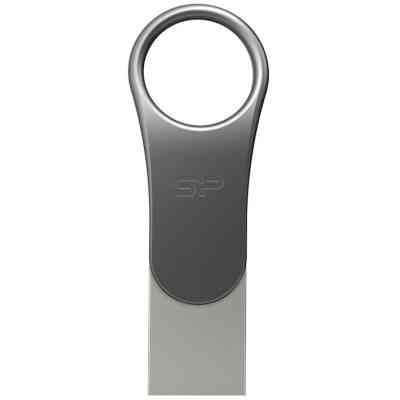 USB флеш накопичувач Silicon Power 128 GB DriveMobile C80 USB 3.1 + Type-C Silver (SP128GBUC3C80V1S) Вінниця