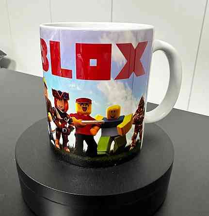 Керамическая чашка с принтом ROBLOX (роблокс) Городище