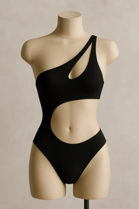 Купальник жіночий здельний напіввідкритий монокіні Чорний L Харків - фото 4