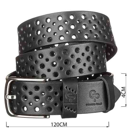 Ремень мужской Grande Pelle 11066 джинсовый Черный Киев