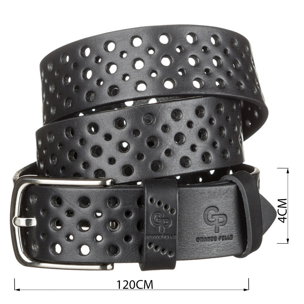 Ремень мужской Grande Pelle 11066 джинсовый Черный Киев - изображение 3