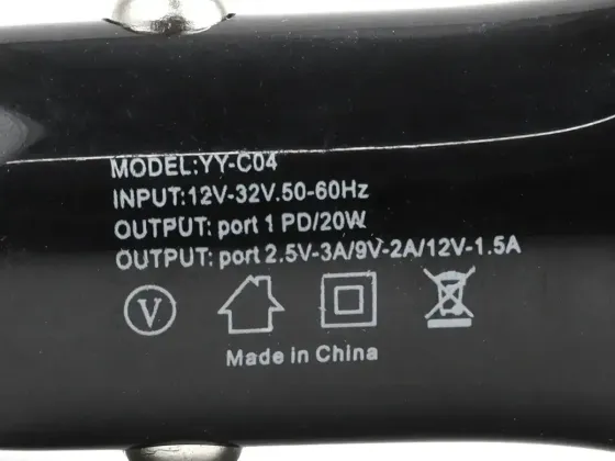 Зарядний пристрій 12В 3,0А 20Вт QC3.0 USBx1 Type-Cx1 YY-C04 Київ