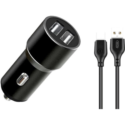Зарядное устройство XO 1xUSB + cable USB to USB-C TZ09 black (6920680873500) Винница - изображение 1