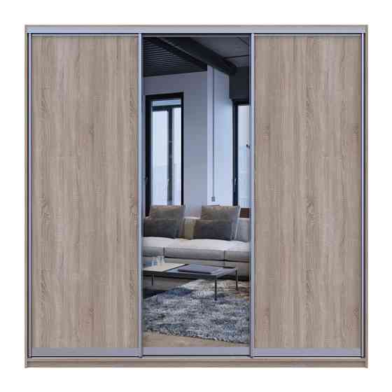 Шкаф-купе трехдверный Doros Сити Лайт 225х60х225 см Дуб сонома/1 Зеркало (DRS-011098) Львов