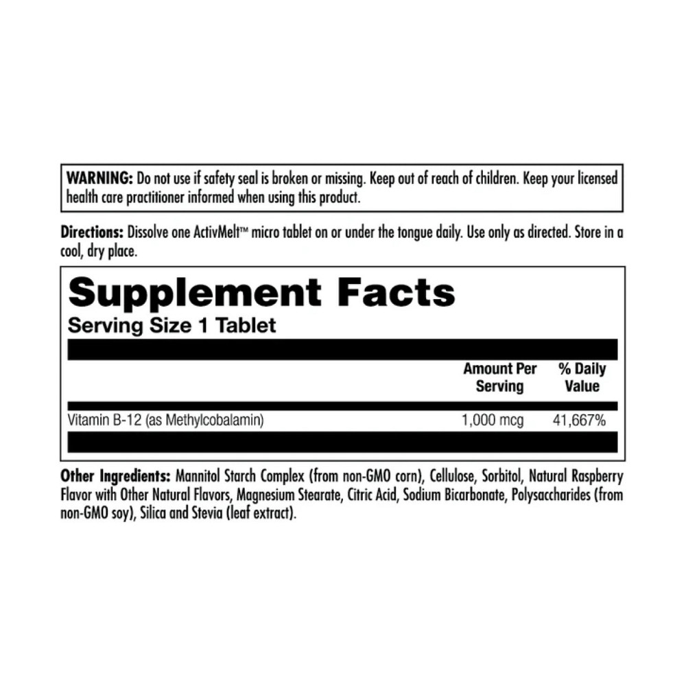 Метилкобаламін KAL B-12 Methylcobalamin 1000 mcg 90 таблеток Малина Київ - фото 2