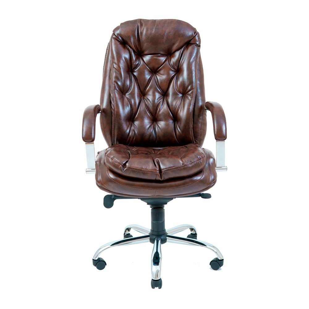 Офисное Кресло Руководителя Venice М3 MultiBlock Хром Кожа Lux Темно-коричневый Киев - изображение 2