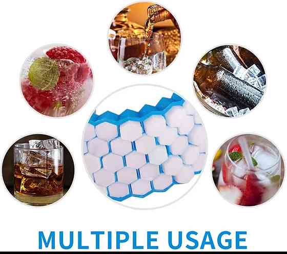 Силиконовая форма для льда на 37 кубиков 20 на 12 см голубой Киев