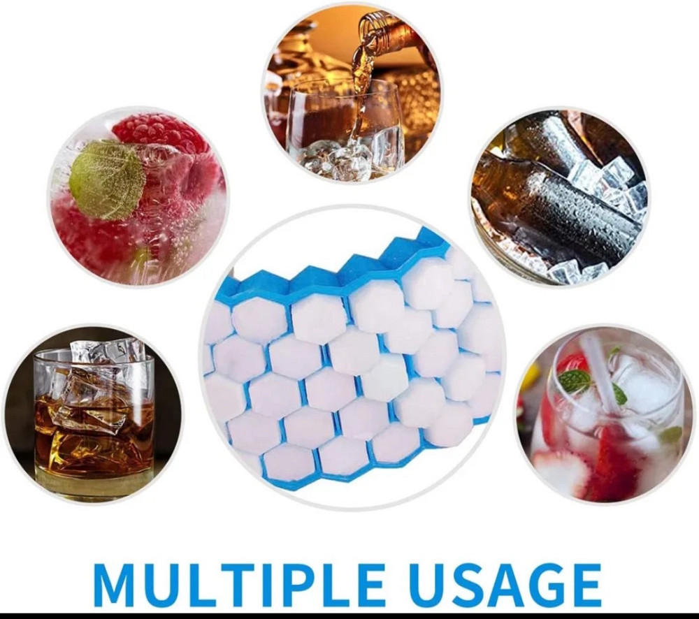 Силиконовая форма для льда на 37 кубиков 20 на 12 см голубой Киев - изображение 5