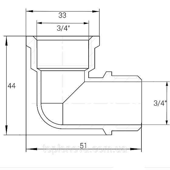 Уголок 3/4″ВН никелированный NL443S OPTIMUM Черновцы