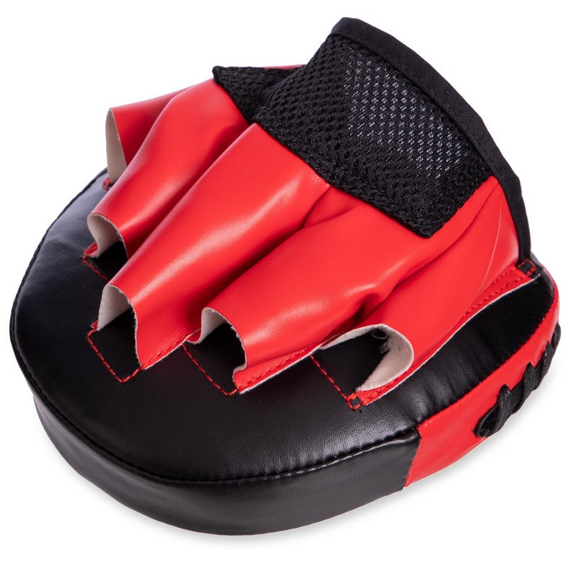 Лапа вигнута для боксу та єдиноборств MAXXMMA MP04 розмір 15x15x4 см чорний-червоний Київ - фото 6