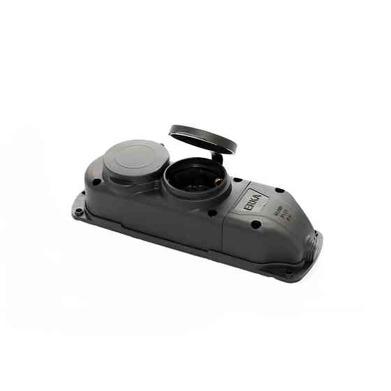 Колодка подвійна ERKA 6002 з заглушками 2 х 16 А (каучук) Київ