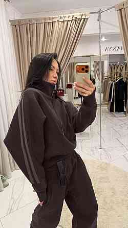 Жіночий стильний костюм із лампасами з якісної турецької тканини Шоколад, 42/44 Одеса
