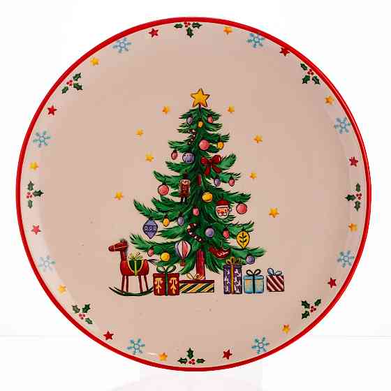 Новогодняя тарелка из фарфора Ø21.5 (см) CR-1-2 Киев