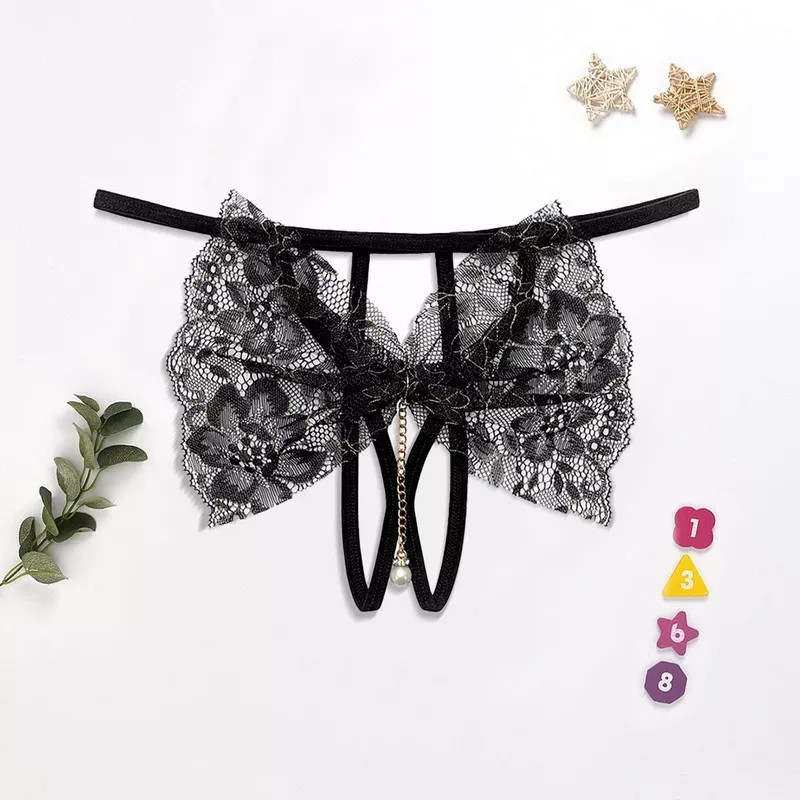Еротичні трусики з розрізом чорні - розмір універсальний, резинка до 88см Київ - фото 1