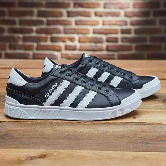 Чоловічі шкіряні кросівки М-144 чер.бел Харьков