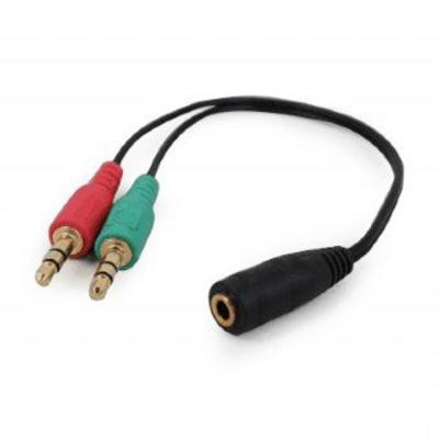 Кабель мультимедийный Jack 3.5mm female 4-pin to 2x Jack 3.5mm male 0.2m Cablexpert (CCA-418) Винница - изображение 3