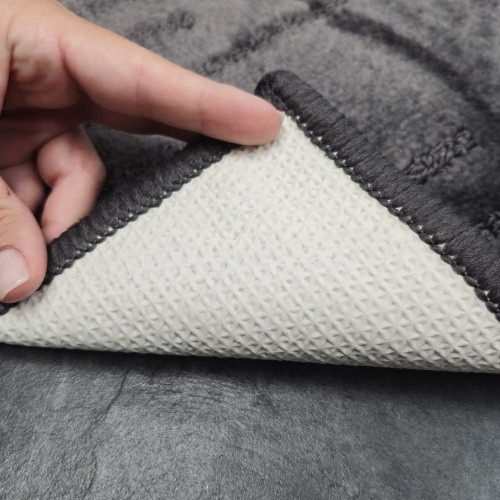 Набір килимків для ванної кімнати 2шт 50*80см+40*50см U-виріз Полоса Smile темно-сірий поліпропілен Дариана Житомир - фото 3