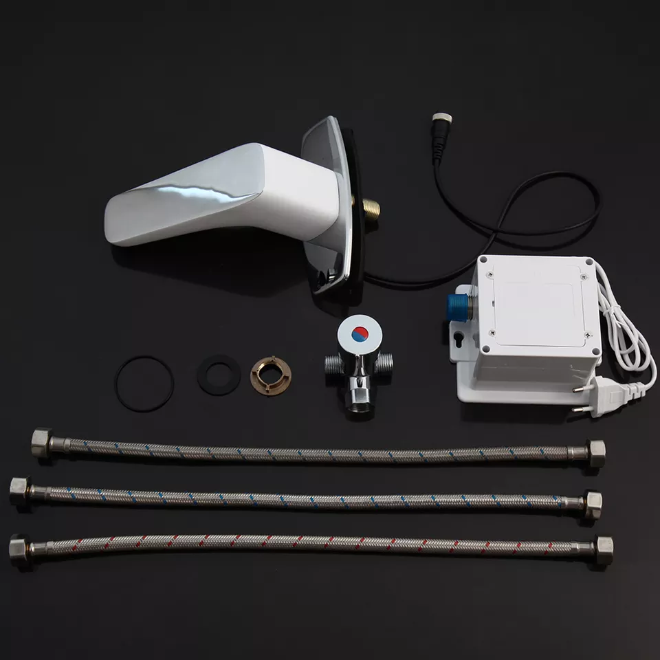 Безконтактний змішувач для умивальника у ванну, сучасний хромований змішувач із сенсором Білий Кам'янець-Подільський - фото 4