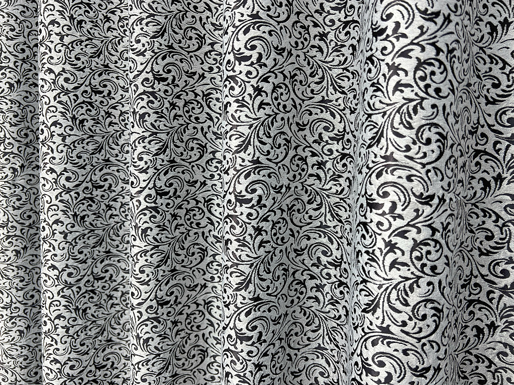 Комплект готовых штор VR-Textil Софт Вензель № 2050ш(Б) Серый с черным 130х275 см 2шт (39-0090) Киев - изображение 6